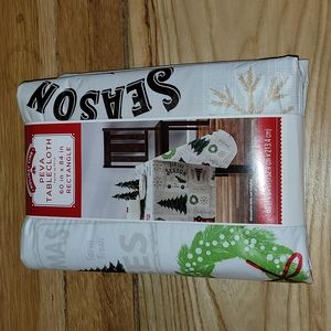 Holiday time peva rectangle tablecloth 60x84